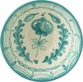 J-Line kom Granada High - keramiek - wit/aqua - medium - Ø 22 cm