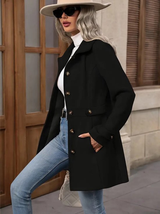 Manteaux Bovista Femme - Manteau mi-long - Veste - Costume - Trench - Pardessus - Hiver - Zwart - XXL