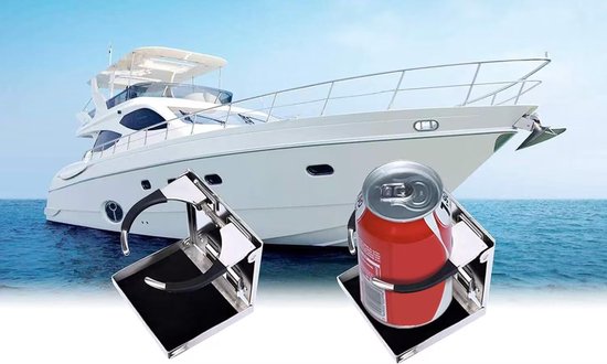 Boot Bekerhouder Draagbare Stevige Ponton Bekerhouder Antislip Waterdicht voor RV Jacht Boot Auto (Bruin