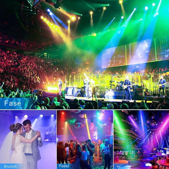 U'King 36W LED RGB LED Par Lights, 7 Channel DJ Stage Lights with Remote Control & DMX Controller, Sound Activated, 16 Packs