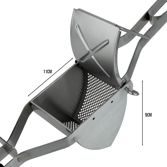 Grunwerg Aardappelrasp, pureermachine, fruit- en groentepers met ergonomische handgreep, roestvrij staal