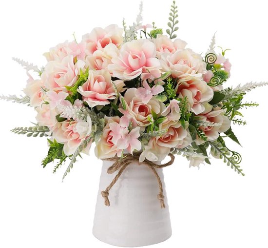 Kunstbloemen met vaas - Set deal - Hoge kwaliteit & Snel in huis