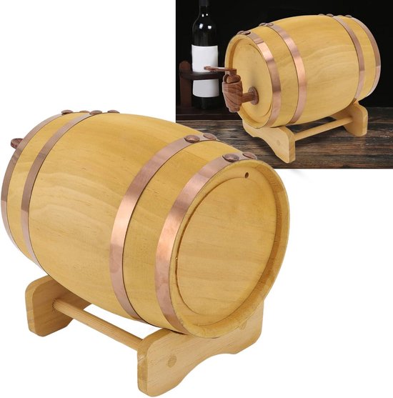 Roestvrijstalen whisky vat, 3L eiken hout whisky barrel dispenser kit met standaard, wijn vat keg container voor drank bier whisky, wijn vat opslag voor thuisbar