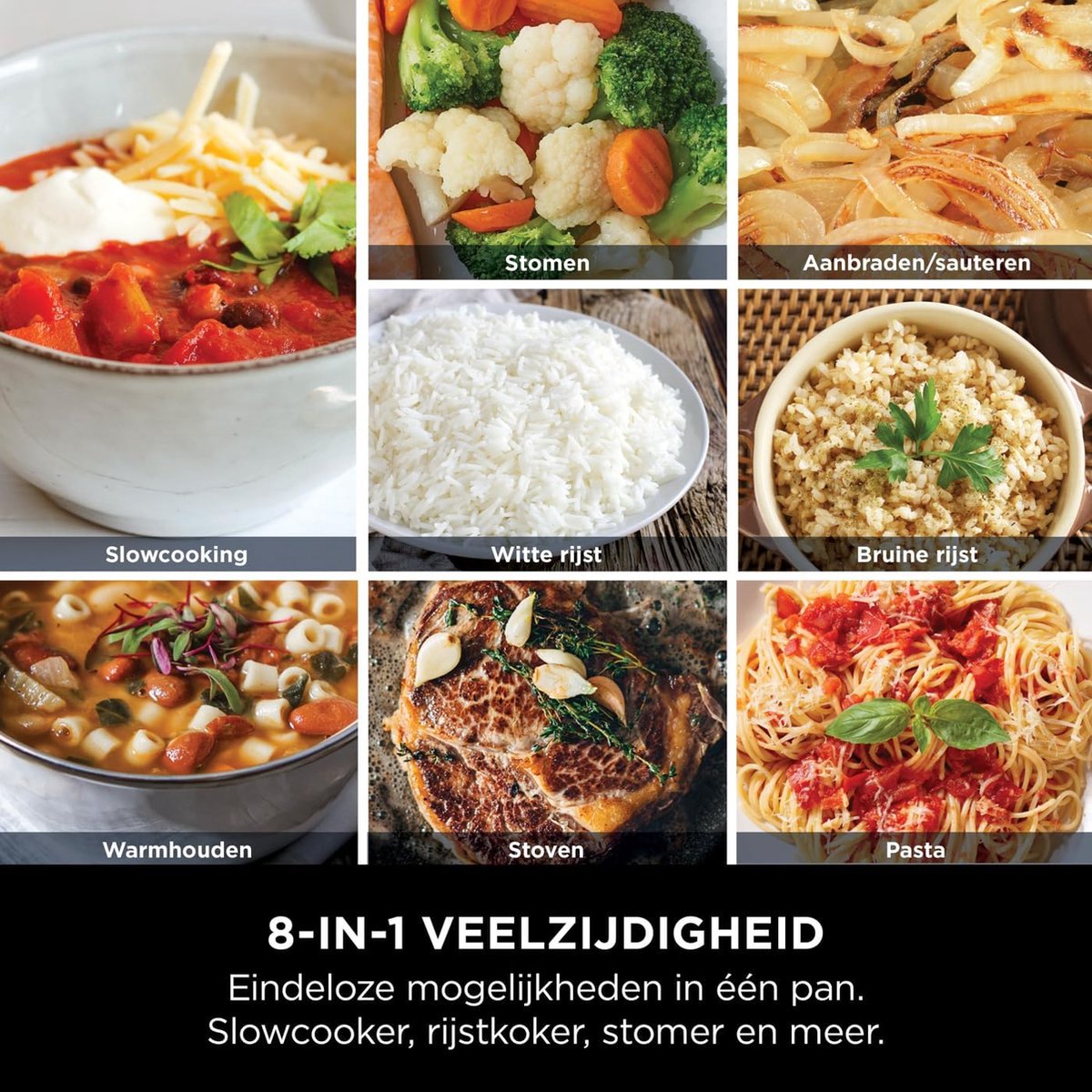 Ninja Foodi PossibleCooker 8-in-1 Multicooker Slowcooker Rijstkoker 6L Warmhouden Ovenbestendig - Afbeelding 4
