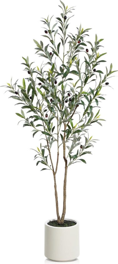VeriNatural Olivenbaum Künstlich 180 cm - Künstliche Pflanzen Groß mit Seide Blättern