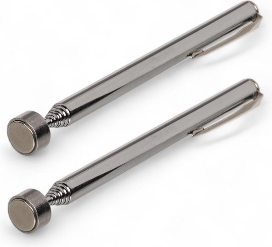 4 stuks uittrekbare magnetische veeggereedschap, telescopische magneet, flexibel, roestvrij staal, voor het verzamelen van schroeven, moeren en andere metalen voorwerpen