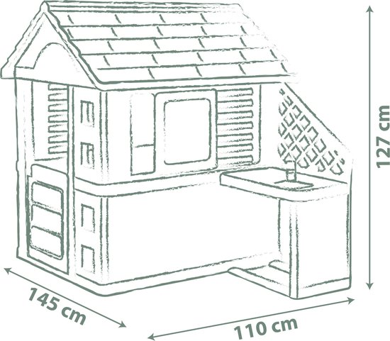 Smoby - Smoby Life - Nature Playhouse met keuken - Speelhuis - Accessoires - Vanaf 2 jaar.