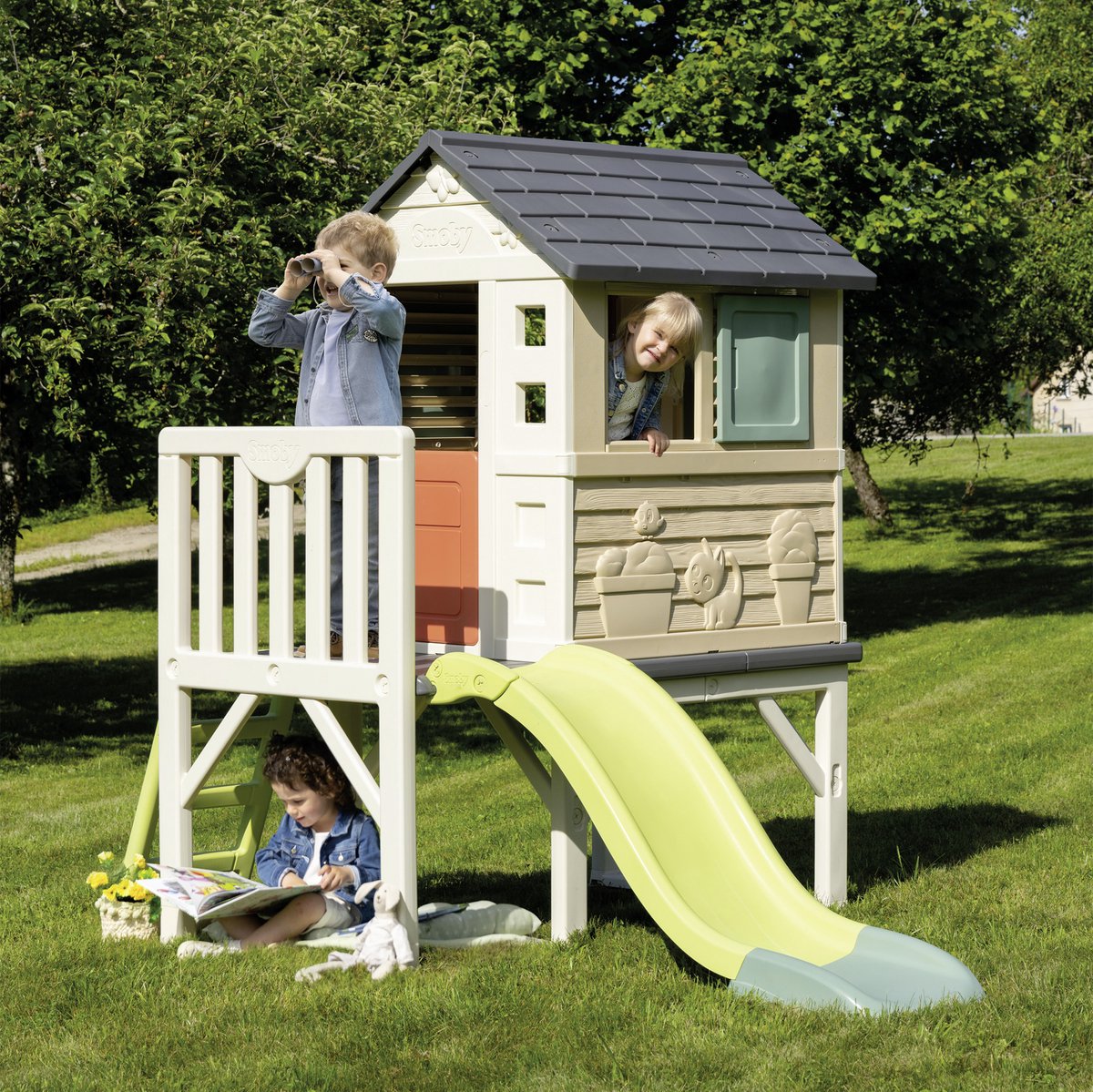 Smoby - Speelhuis - Paalwoning met glijbaan - Vanaf 2 jaar - Stilthouse Smoby life — afbeelding 4