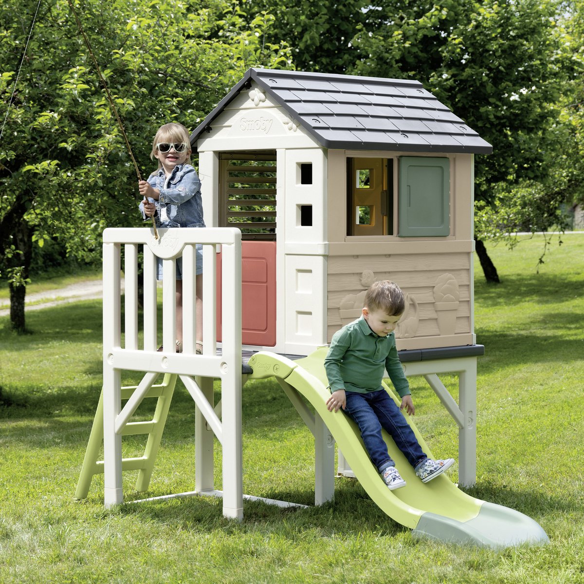 Smoby - Speelhuis - Paalwoning met glijbaan - Vanaf 2 jaar - Stilthouse Smoby life — afbeelding 5