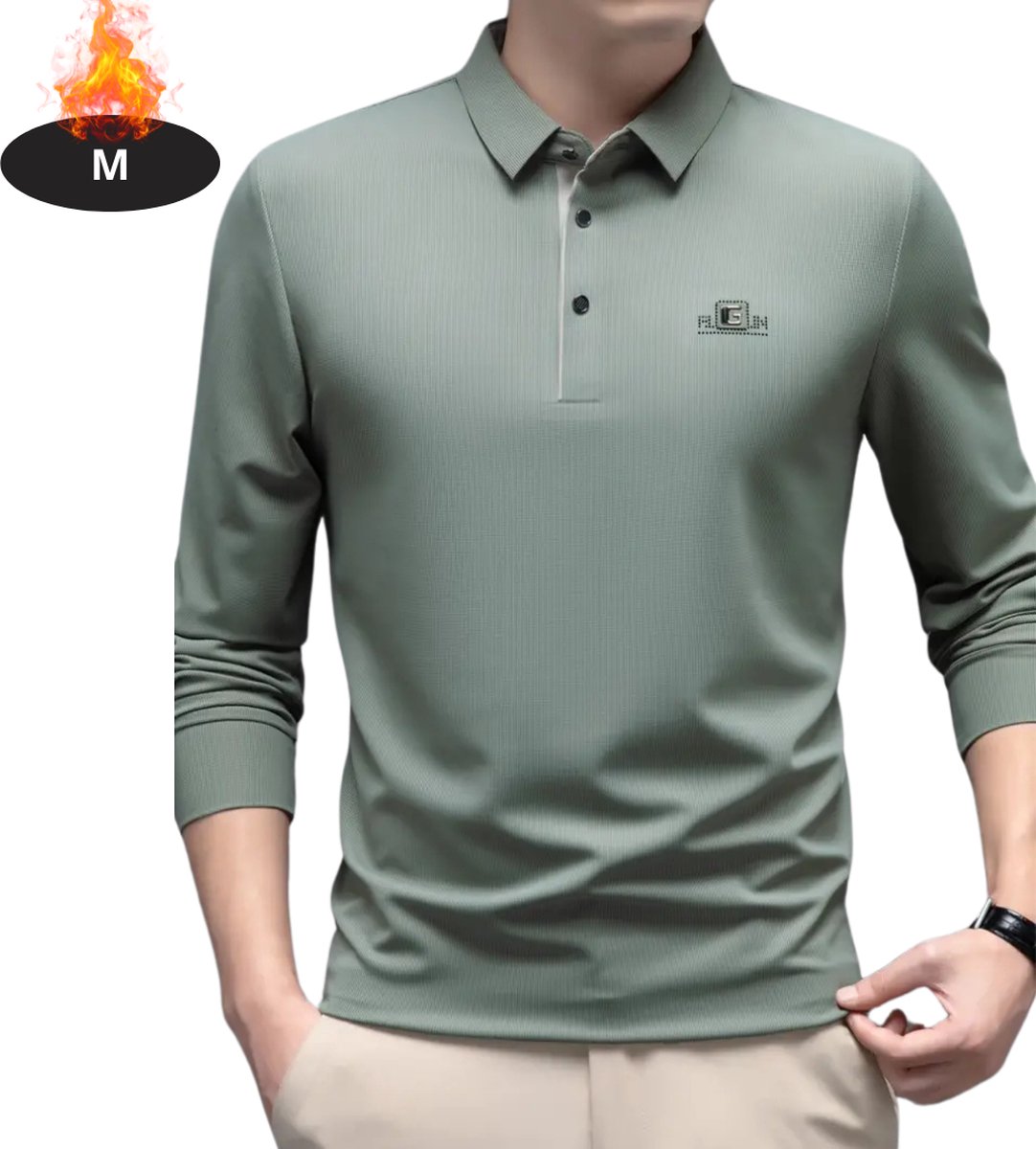 Bovista Poloshirt Heren T-Shirt Heren Shirt Overhemd Polo Shirt Lange Mouwen Groente Grenate