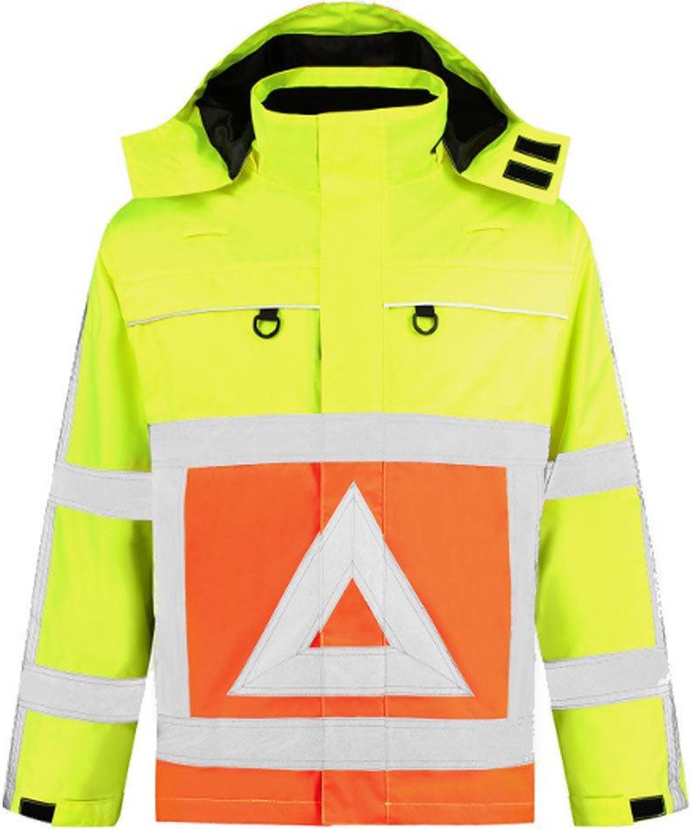 Parka verkeersregelaar 100% polyester geel-oranje maat M