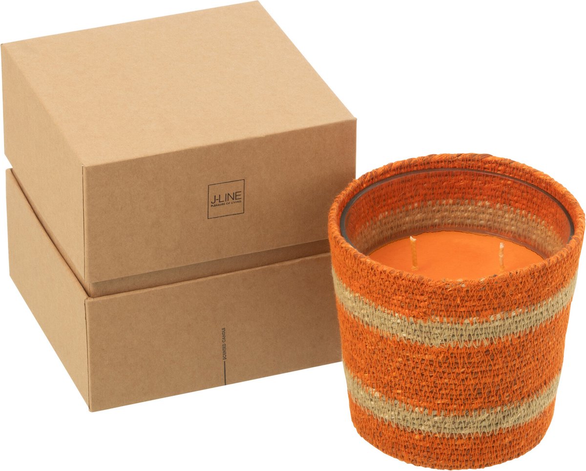 J-Line geurkaars Mand - Vanilla Escape - oranje - small - 45U
