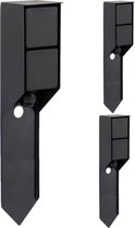KS Verlichting - buitenstopcontact - Double spike - set van 3 - tuinstopcontact - zwart - waterdicht - 2 stopcontacten