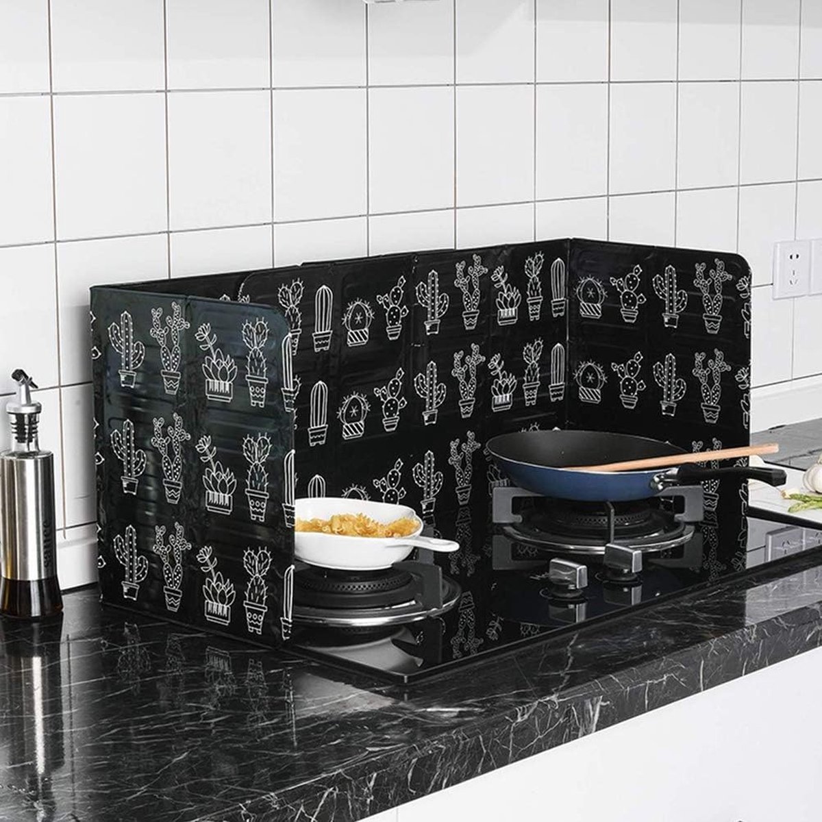 JGS ® Spatscherm Opvouwbare antiaanbaklaag Anti-spetterscherm Olie-gaskookplaat Afdekplaat Spatwaterdichte panelen Gaskookplaatbord voor keuken Koekenpannen Olie-gaskookplaat Vaatwasser Anti-spetterbord