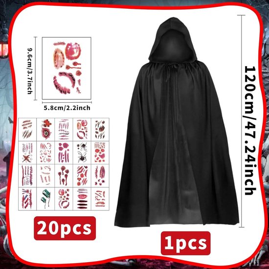 Venetiaanse cape met capuchon goud
