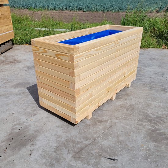 AMISHOUT - Jardinière haute en bois 100x40x54 – jardinière d'extérieur naturelle