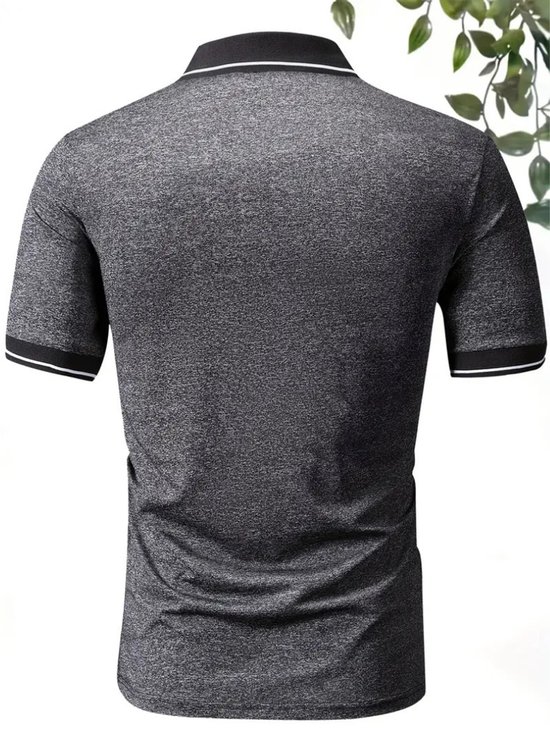 Nivard Golf Shirt Heren - T-shirt - Golfkleding - Golfen - Golf Accessoires - Polo Shirt - Zwart & Grijs & Beige - Maat XXXL van Nivard — afbeelding 2