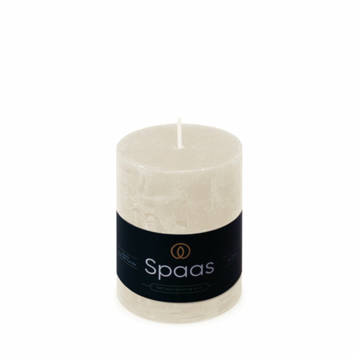 SPAAS Rustieke Pillarkaars ± 35 branduren Wit