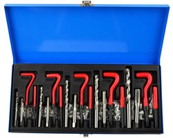 131-delig Schroefdraad reparatie set met Helicoil draad - Schroedraad tap set M5, M6, M8, M10, M12 - Schroefdraad reparatieset Metrisch