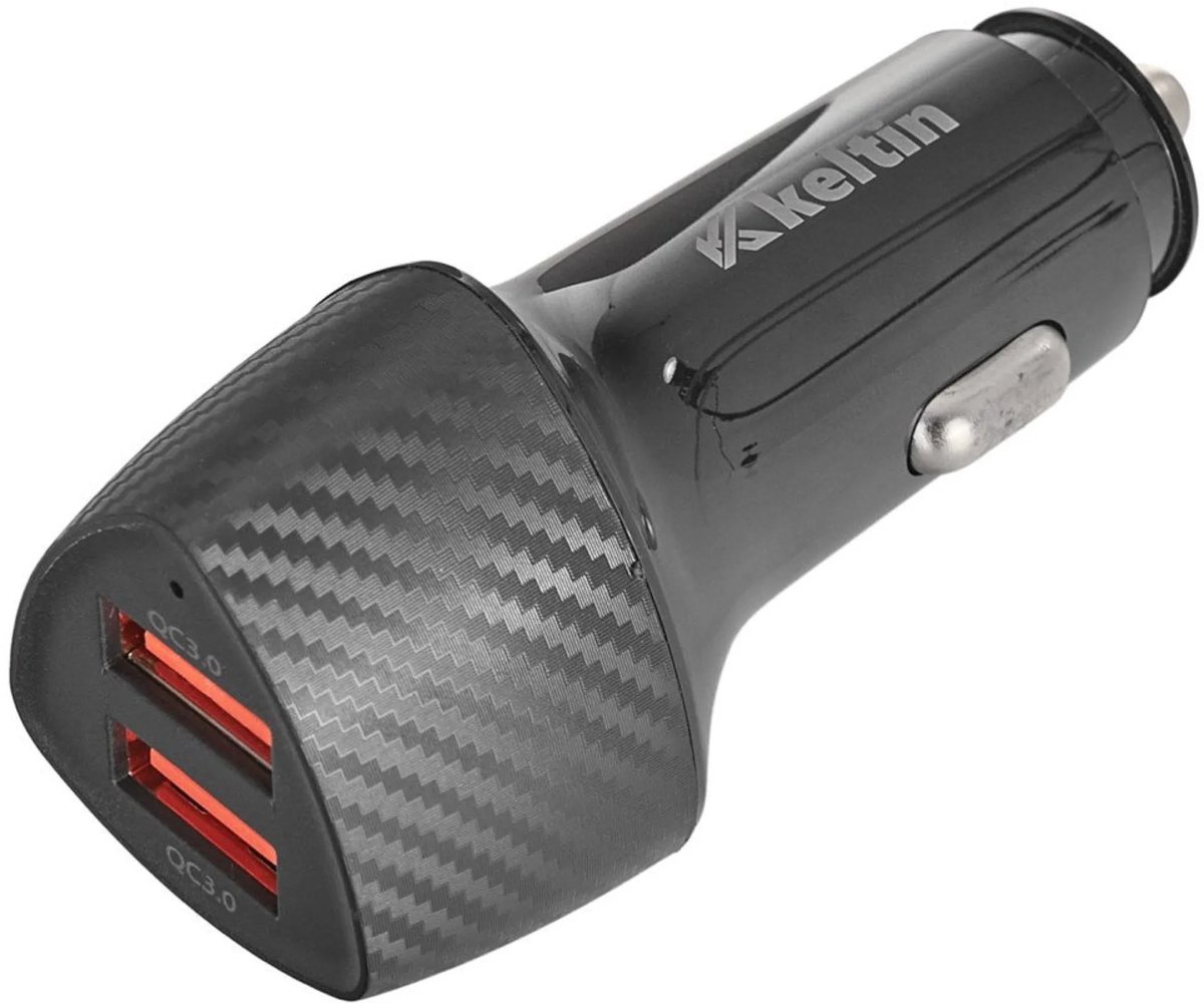 Keltin Autolader - 36W - Snelladen - Dual USB - Compact - Zwart