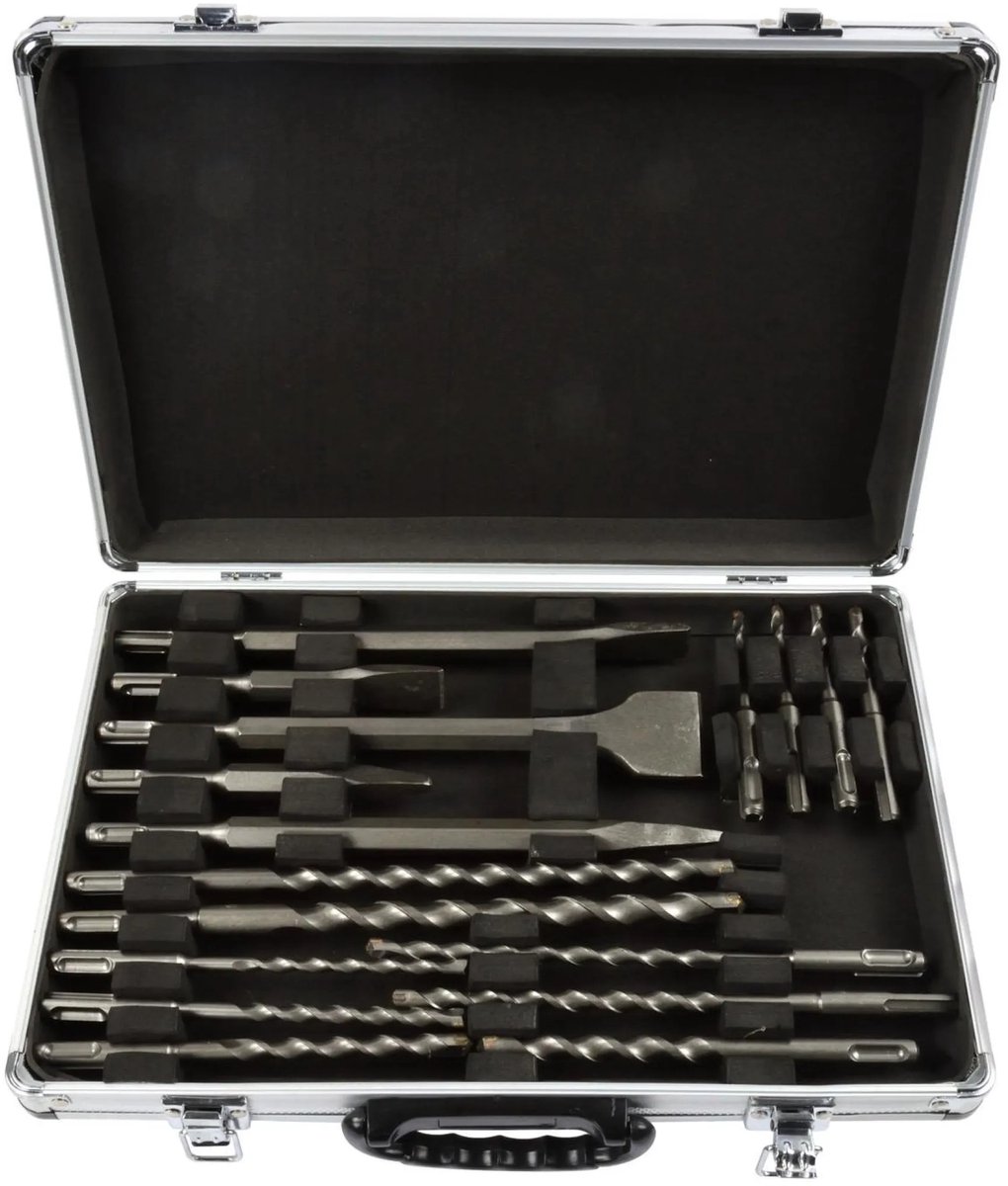 GEKO Boor- en beitelset - SDS PLUS - 17-delig - Inclusief opbergkoffer