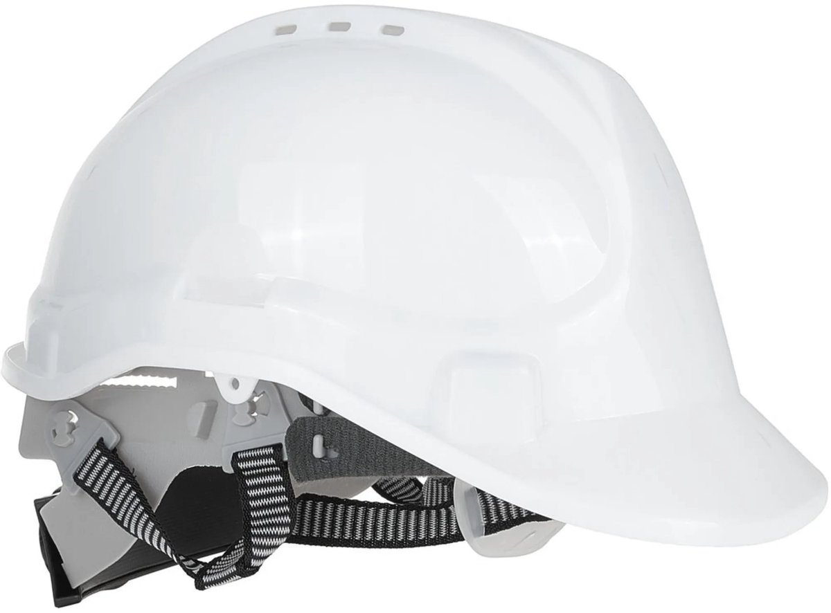 GEKO Verstelbare veiligheidshelm - HDPE - Wit - 53-62 cm - Weerbestendig