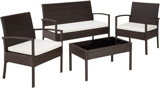 Tectake Tuinset - 4 persoons - Rotan - Bruin