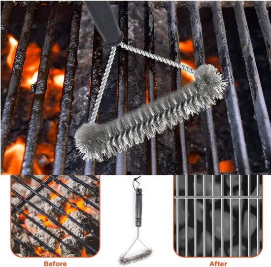 Grill Pro Schoonmaakborstel Nylon extra breed - BBQ Green Egg Store