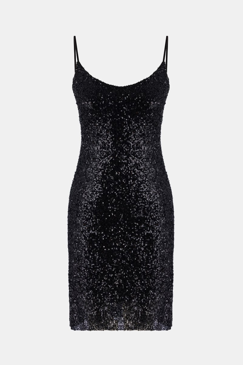 Robe Mini Sequin à Bretelles