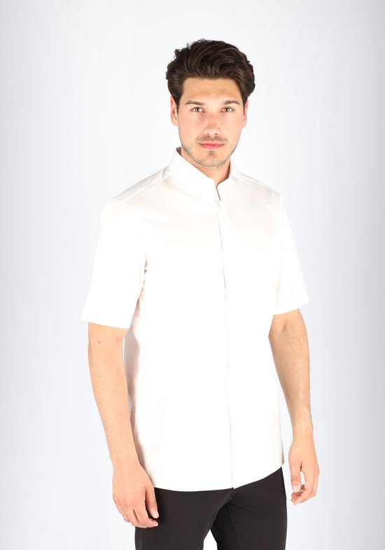 Casa Moda Chemise unie blanche à manches courtes Kent Modern Fit - 44