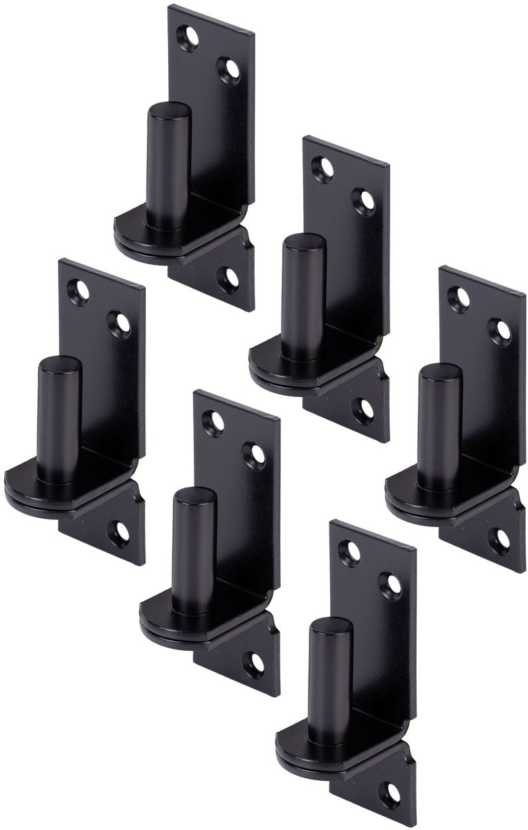 Alberts 868758 plaatduim op plaat | in de uitvoeringen met DI- of DII-haak | verzinkt, zwarte kunststof coating | doornmaat Ø16 mm | plaat 116 x 40 mm | Set van 6