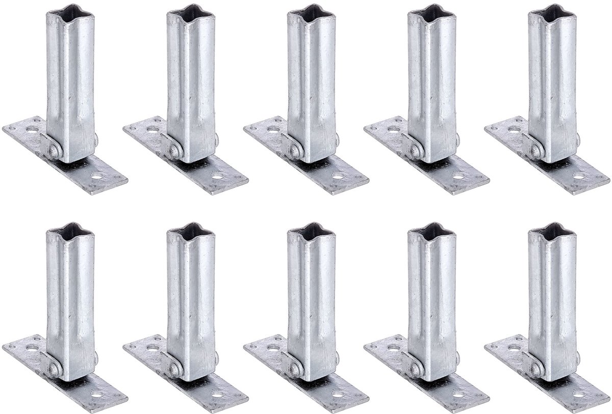Alberts 855802 Leuninghouder Oplegplaatje beweeglijk | verstelbaar van: 45 - 90° | thermisch verzinkt | breedte 104 mm | diepte 30 mm | Set van 10