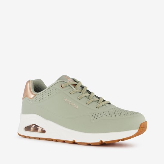 Skechers Uno - Shimmer Away Dames Sneakers - Groen - Maat 41