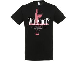 Wine not? T-shirt - Maat L - Grappige T-shirt’s - Feest - Drank - Grappig Verjaardag Cadeau - Wijn T-shirt - Feest Cadeau - Verjaardag Cadeau - Drank T-shirt - Wine