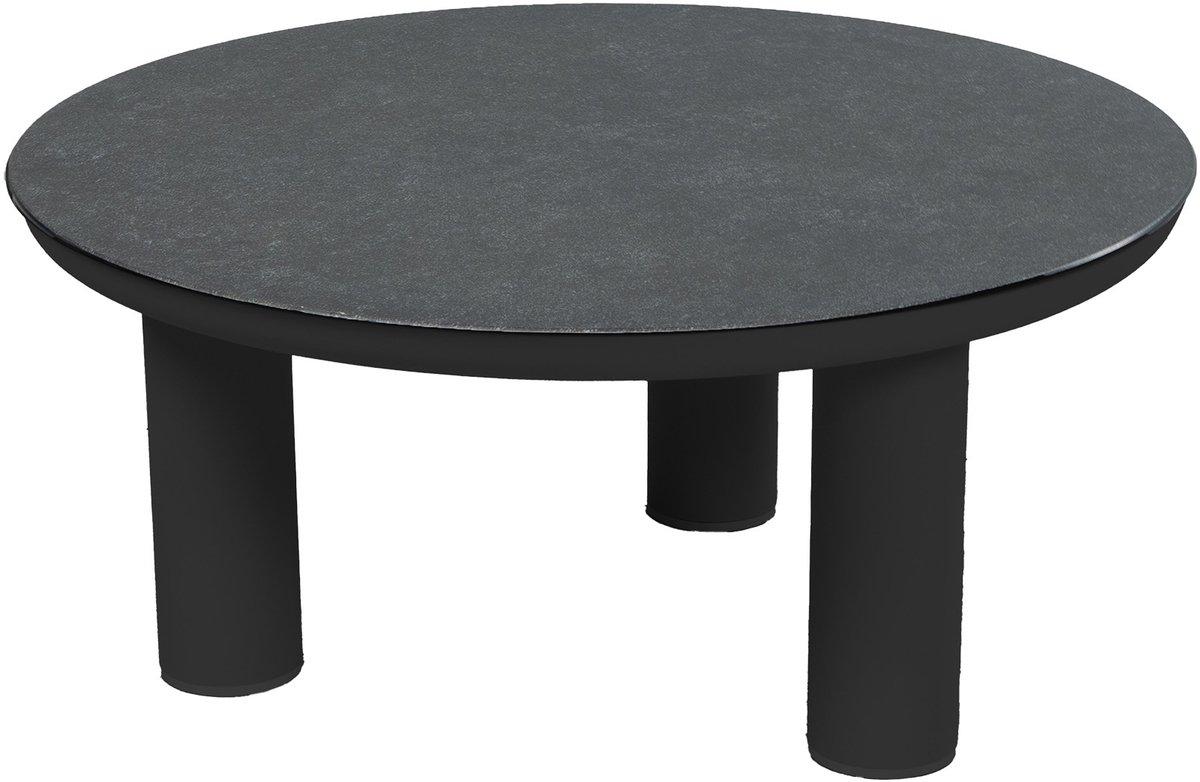 Loungetafel Capri 80øcm | Matt Black & Grey