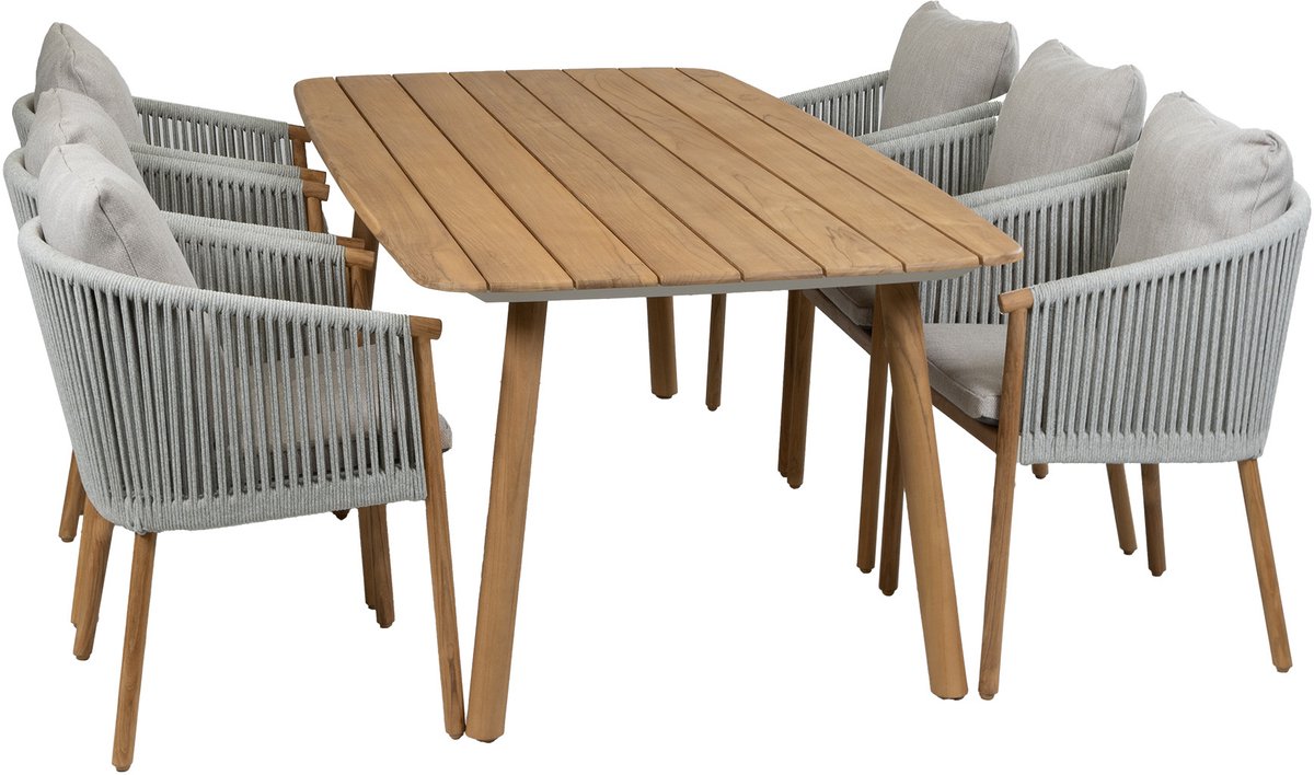 7-delige tuinset Es Vedra | 6 Es Vedra tuinstoelen | Tuintafel Es Vedra 220x100cm