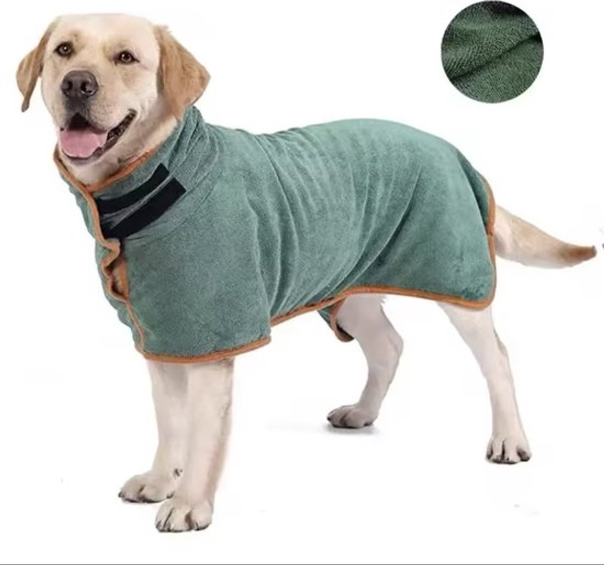 Hondenbadjas - Maat XL: Ruglengte tot 75 cm - Droogdeken Hond - Hondenhanddoek van zachte badstof - Drooghanddoek hond - Kleur: Grijs - Hondendroogjas met buikflap - Absorberende hondenhanddoek microvezel - Sneldrogende hondenjas - Hondenkleding