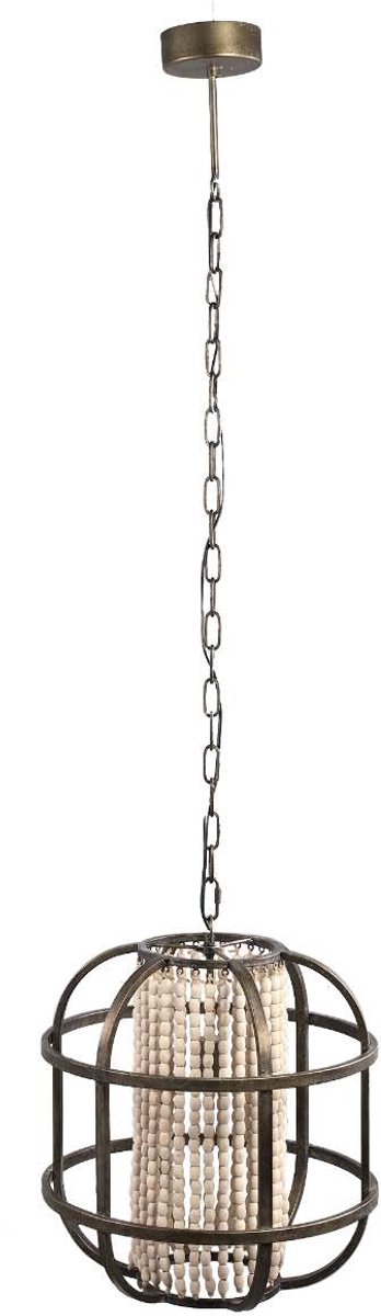 PTMD July Ronde Hanglamp - H152 x Ø42 cm - Metaal - Zwart