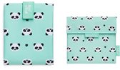 Roll'Eat Panda Snack'n'Go - Boc'n Roll Set - Panda Design - Waterdicht - Handige Klittenbandsluiting - Veelzijdig in Gebruik
