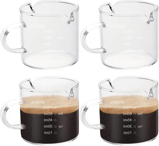 Espresso Shot Glass 60ml | Measuring Lines for Perfect Crema Layer – De Barista Shop