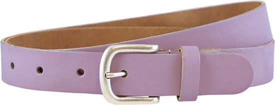 Landley Dames Riem Leer Lila Paars – Breedte 3 cm – Leren Vrouwen Riem - Lengte totaal 120 cm / Riemmaat 105