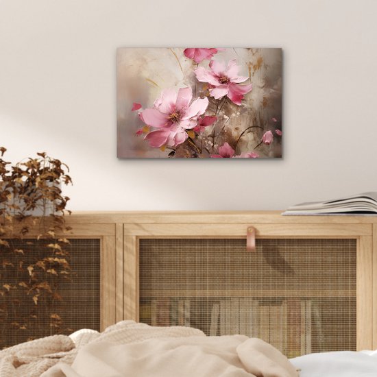 Tableau aluminium 30x20 cm - Décoration murale métal - Fleurs - Rose - Art - Aquarelle - Décoration murale métal salon - Décoration industrielle - Photo sur dibond - Accessoires industriels chambre