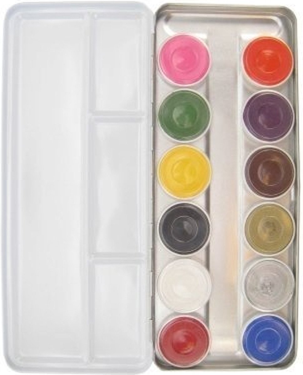 Superstar waterschmink palet bright 12 kleuren — afbeelding 4