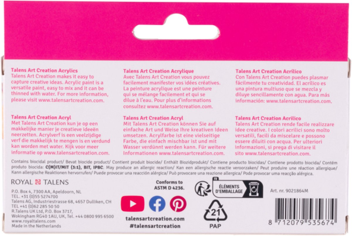 Talens Art Creation Acrylverf set Reflex | 6 x 12 ml — afbeelding 2