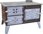 S32 Houtkachel - Gietijzeren Houtkachel met Oven – Bruin – Pizzaoven en Buitenkeuken – Tuin- en Terraskachel – Inclusief Fornuisfunctie