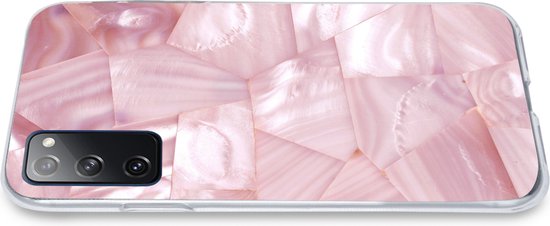 Telefoonhoesje Geschikt voor Samsung Galaxy S20 FE hoesje - Natuursteen - Parelmoer - Luxe - Siliconen Telefoonhoesje Telefoonhoesje