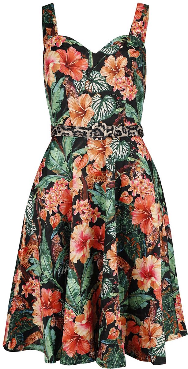 Voodoo Vixen Jungke Print Flare Dames Midi-jurk - meerkleurig - XS