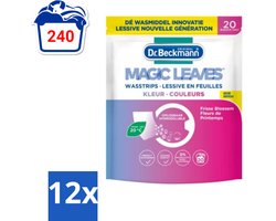 Dr. Beckmann - Magic Leaves - Wasstrips - Gekleurde Was - Frisse Bloesem - 20 Wasbeurten - Voordeelverpakking - 12 stuks