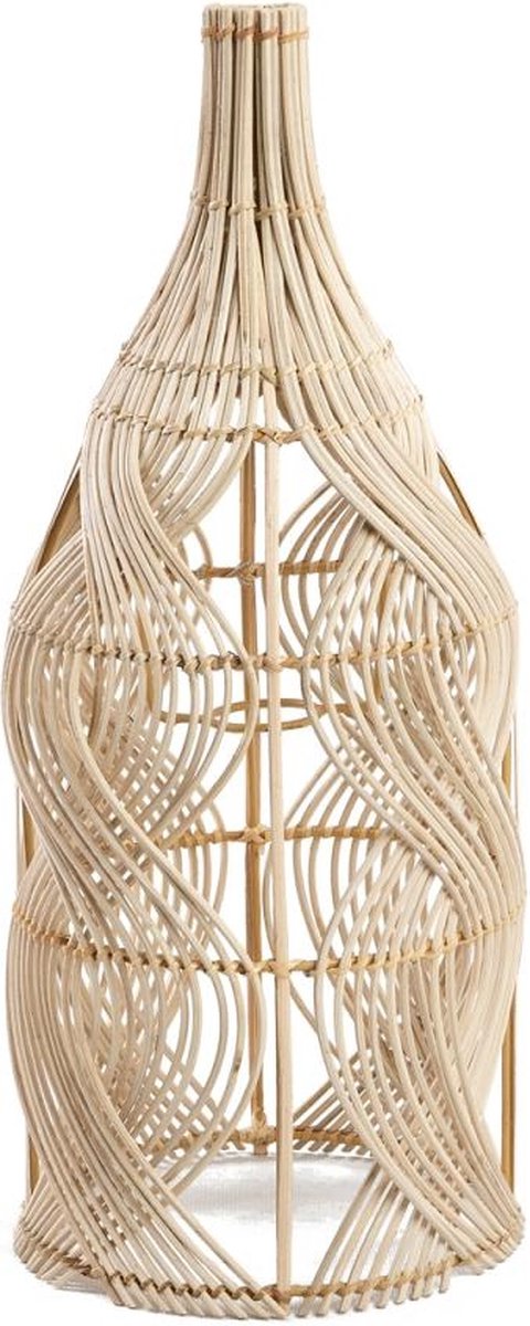 PS-Collection De Garaffa Hanglampkap - 20x20x55cm - Naturel - Rotan - hanglampen eetkamer, hanglamp zwart, hanglampen woonkamer, hanglamp slaapkamer, hanglamp rotan, hanglamp hout, hanglamp industrieel