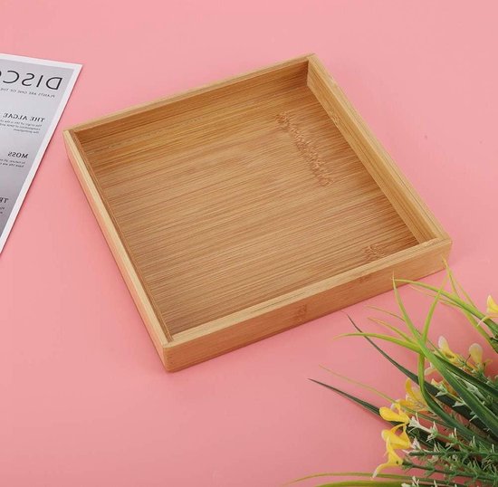 Plastic dienblad in Japanse stijl, verdikt rechthoekig dienblad, elegant, solide en duurzaam, voor restaurant, hotel (zwart)(39 x 28 cm